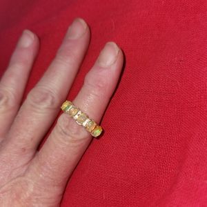 Size 9 White Gold over Sterling Silver Opal Ring